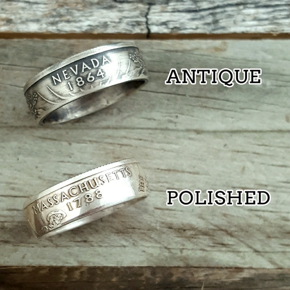 Silver State Quarter Coin Rings - Picture 2 of 4